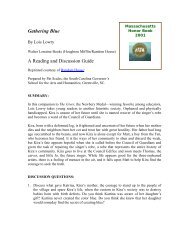 Gathering Blue A Reading and Discussion Guide - Massachusetts ...