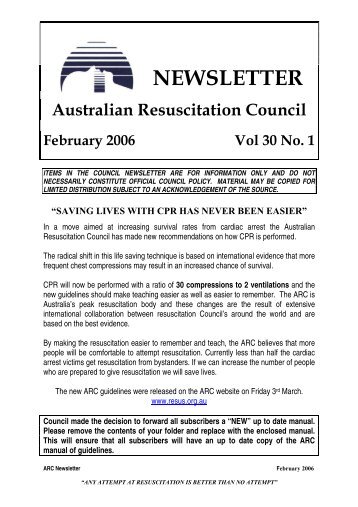 February 2006 - Australian Resuscitation Council