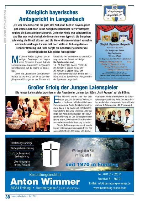 36. Ausgabe April 2012 - Langenbach