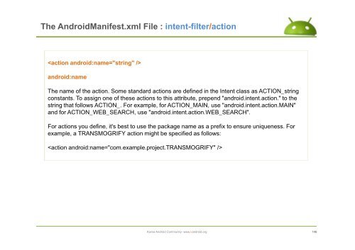 The AndroidManifest.xml File - ìëë¡ì´ë ê¸°ì  ì»¤ë®¤ëí° : Korea ...