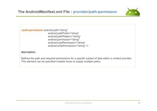 The AndroidManifest.xml File - ìëë¡ì´ë ê¸°ì  ì»¤ë®¤ëí° : Korea ...