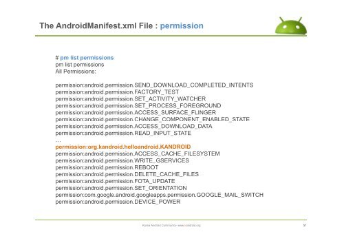 The AndroidManifest.xml File - ìëë¡ì´ë ê¸°ì  ì»¤ë®¤ëí° : Korea ...