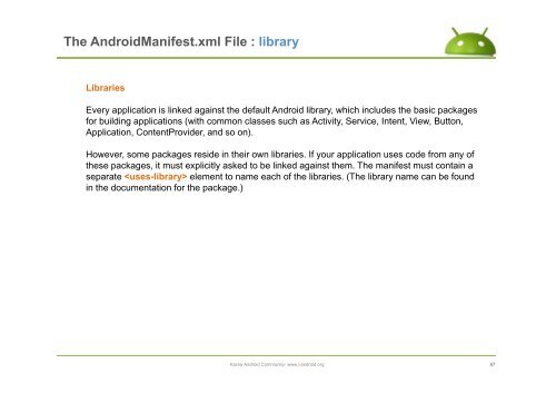 The AndroidManifest.xml File - ìëë¡ì´ë ê¸°ì  ì»¤ë®¤ëí° : Korea ...