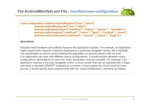 The AndroidManifest.xml File - ìëë¡ì´ë ê¸°ì  ì»¤ë®¤ëí° : Korea ...