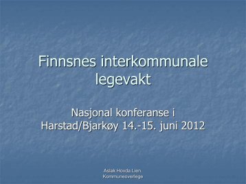 Finnsnes interkommunale legevakt - NSDM