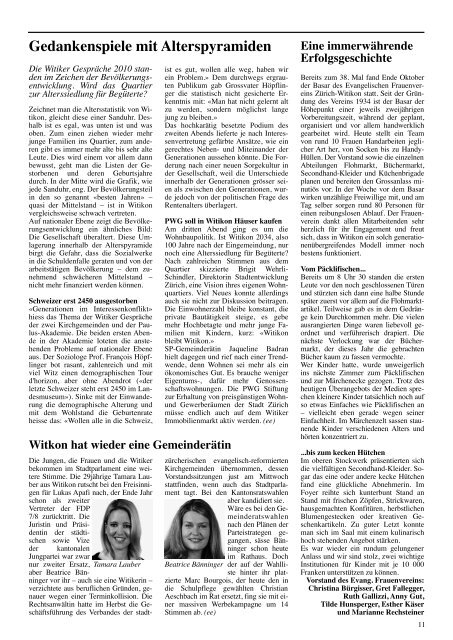 Ausgabe 8, Dezember 2010 - Quartier-Anzeiger Archiv