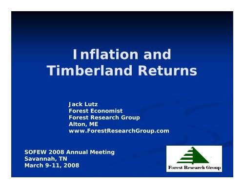 Inflation and Timberland Returns