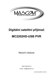 DigitÃ¡lnÃ­ satelitnÃ­ pÅijÃ­maÄ MC2202HD-USB PVR - Mascom