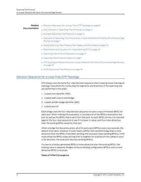 Spanning Tree Protocol on Juniper Networks MX Series 3D ...