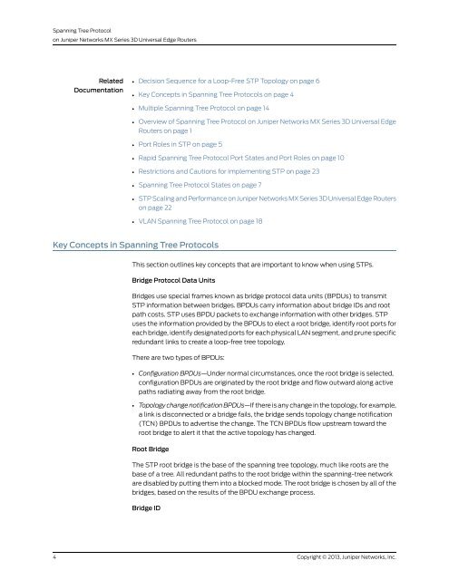 Spanning Tree Protocol on Juniper Networks MX Series 3D ...