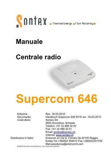 Manuale Centrale radio Supercom 646 - Contabilizzazione del calore