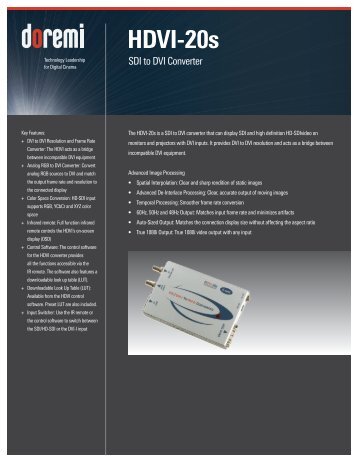 HDVI-20s Brochure - Doremi Labs