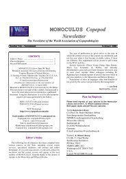 MONOCULUS Copepod Newsletter - World Association of ...