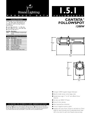 CANTATA™ FOLLOWSPOT - The Strand Archive
