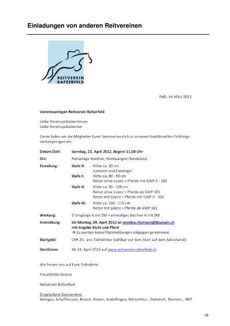 VJP 2. Quartal 2012 - Kavallerieverein Winterthur