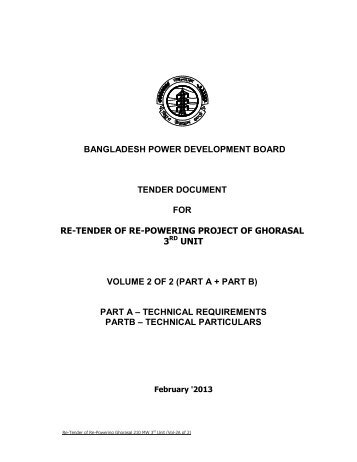 BANGLADESH POWER DEVELOPMENT BOARD TENDER ... - BPDB