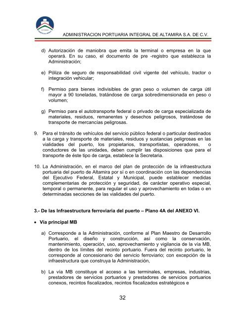 Reglas de Operación del Puerto de Altamira