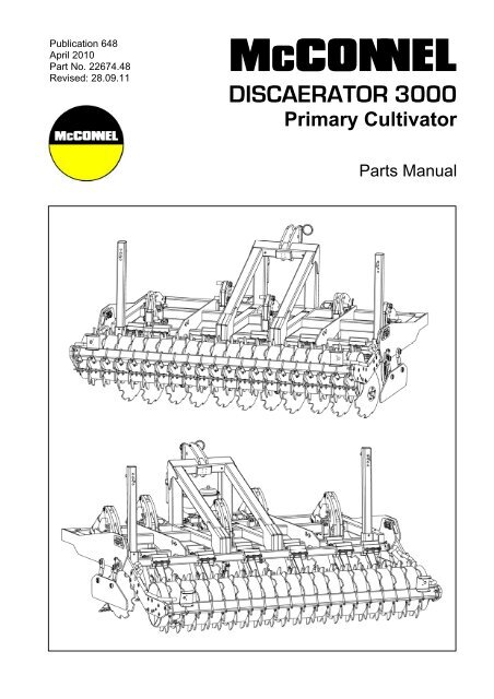 DISCAERATOR 3000 - Parts Manual - McConnel