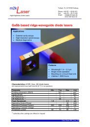 GaSb based ridge-waveguide diode lasers - M2k-laser.com