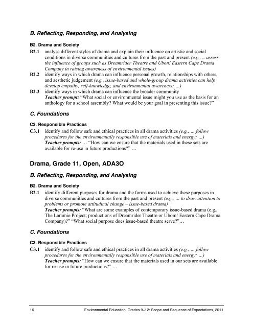 The Ontario Curriculum, Grades 9-12 - MinistÃ¨re de l'Ã©ducation ...