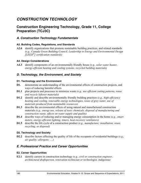 The Ontario Curriculum, Grades 9-12 - MinistÃ¨re de l'Ã©ducation ...