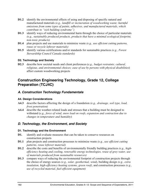 The Ontario Curriculum, Grades 9-12 - MinistÃ¨re de l'Ã©ducation ...