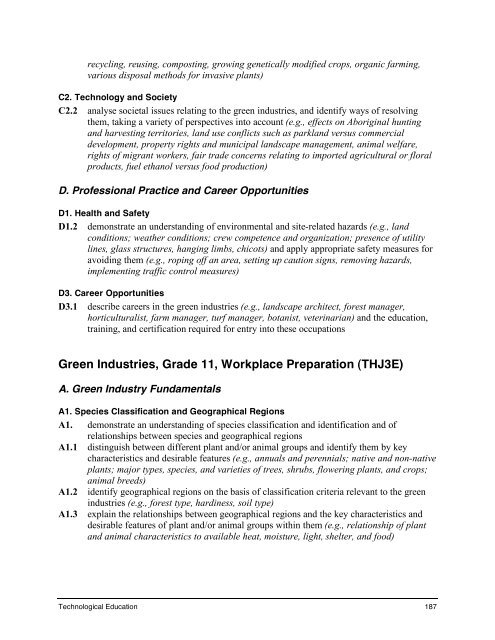 The Ontario Curriculum, Grades 9-12 - MinistÃ¨re de l'Ã©ducation ...