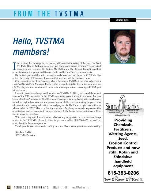 The Official Publication of the Tennessee Turfgrass ... - The Paginator