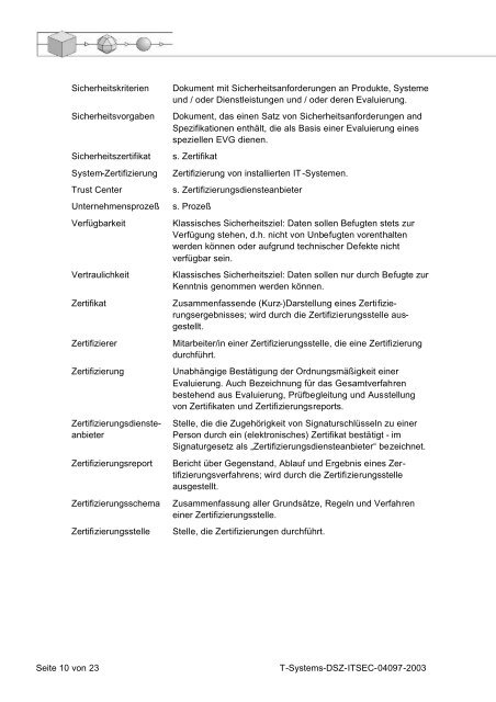 Zertifizierungsreport AVA-Sign Version 2.1 - T-systems-zert.de