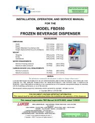 MODEL FBD550 FROZEN BEVERAGE DISPENSER