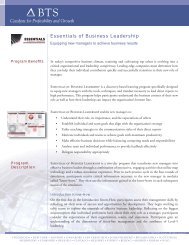 Essentials of Business Leadership program - BTS