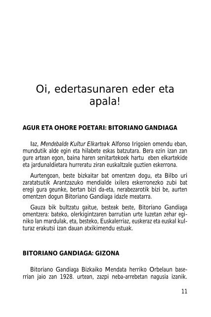 Oi, edertasunaren eder eta apala! - Mendebalde