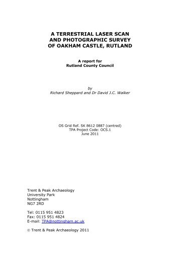 Oakham Castle Survey - Rutland County Council