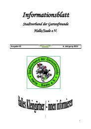 Informationsblatt - Stadtverband der Gartenfreunde Halle/Saale e.V.