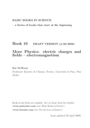 Book 10 More Physics: electric charges and fields â electromagnetism
