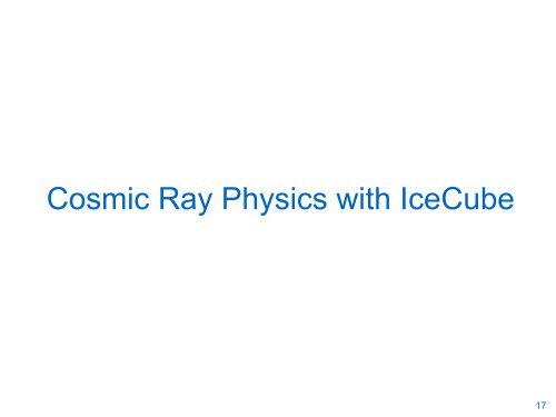 Cosmic Ray Detection with IceTop / IceCube - Villa Olmo