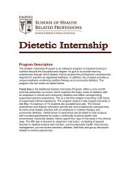 dietetic internship program - School of Health Related Professions ...