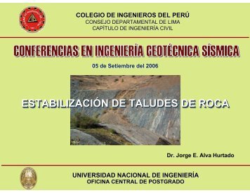 EstabilizaciÃ³n de Taludes de Roca - Dr. Ing. Jorge Elias Alva Hurtado