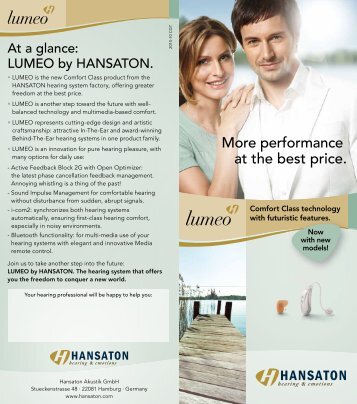 More performance at the best price. - Hansaton