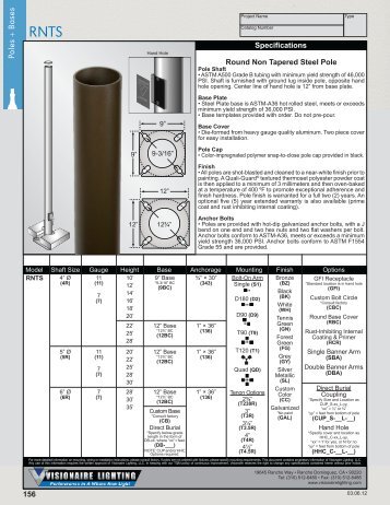 Visionaire Lighting . POG-5 . Poles + Bases . RNTS