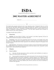 2002 ISDA Master Agreement - Law & Economics Center