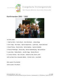 Bericht zum Konfirmandenjahrgang 2003 (PDF) - Evangelische ...