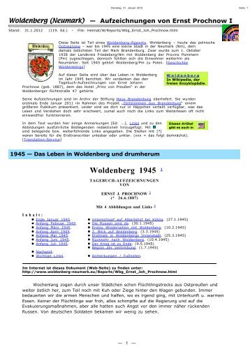 Leben in Woldenberg 1945 - Dobiegniew / Woldenberg - khd-research