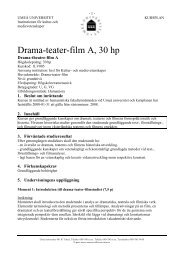 Drama-teater-film A, 30 hp - UmeÃ¥ universitet