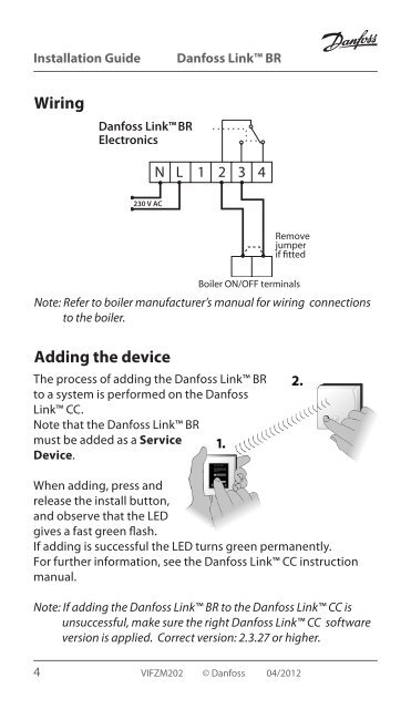 Danfoss Linkâ¢ BR Boiler Relay - Danfoss.com