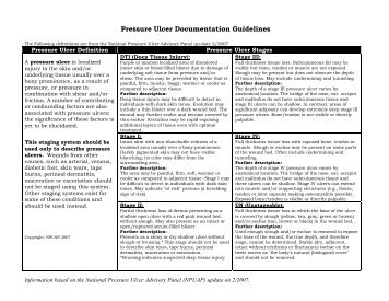 Pressure Ulcer Documentation Guidelines - FMQAI