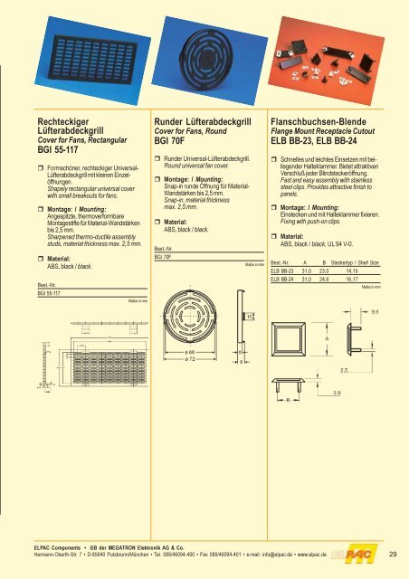 Kunststoffkleinteile 3 - Elpac Components und Verbindungstechnik