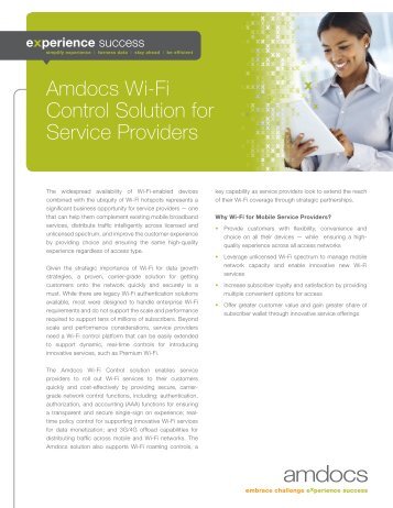 Amdocs Wi-Fi Control Solution for Service Providers