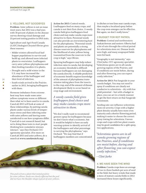 Canola Digest, January 2013 - SaskCanola