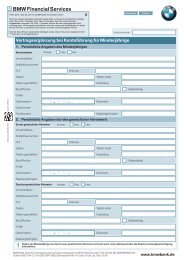Vertragsergänzung bei Kontoführung ... - BMW Bank GmbH